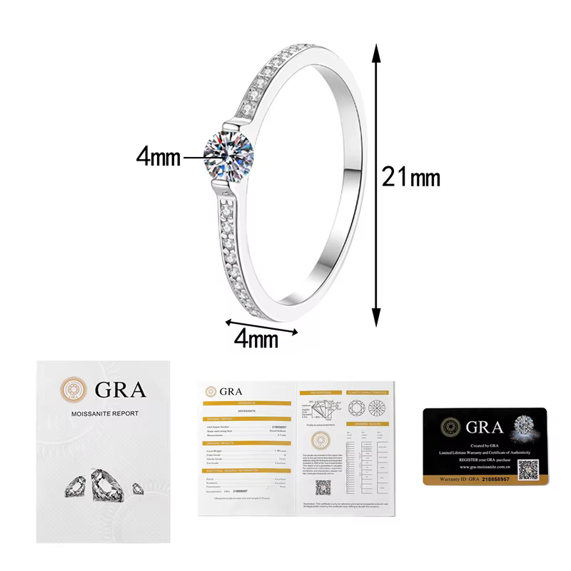 Bague de fiançailles en moissanite 0