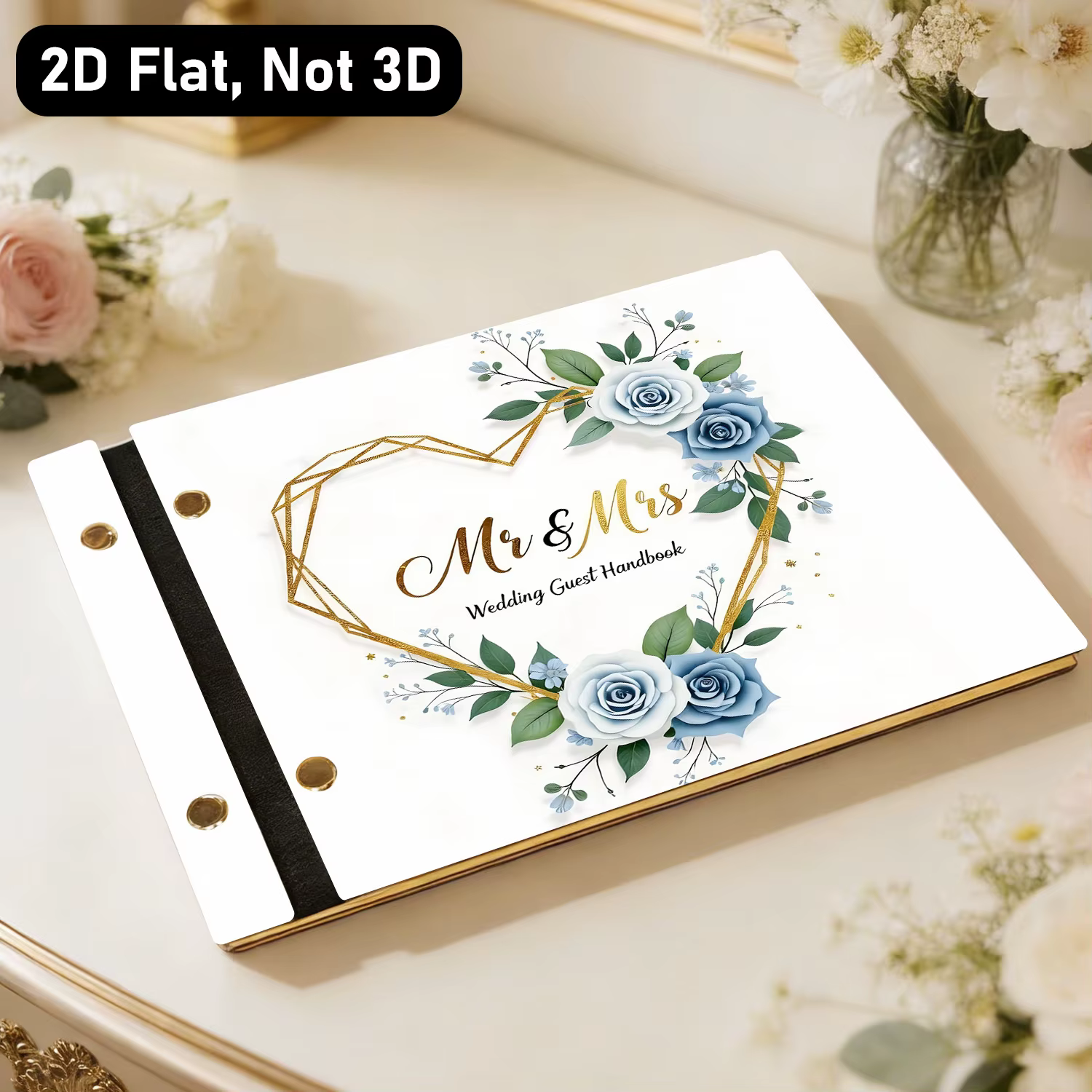 Livre d'or de mariage en bois Mr & Mme
