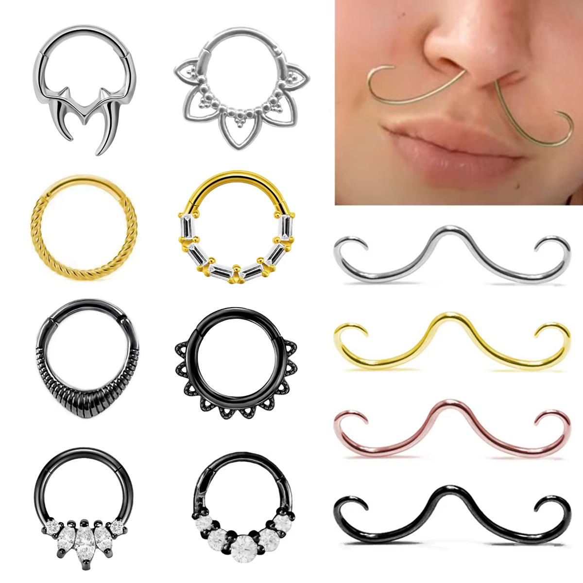 Anneau de moustache Septum