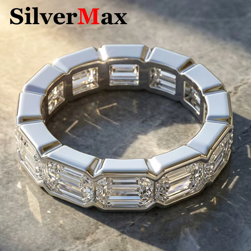Bague de luxe en moissanite émeraude 0