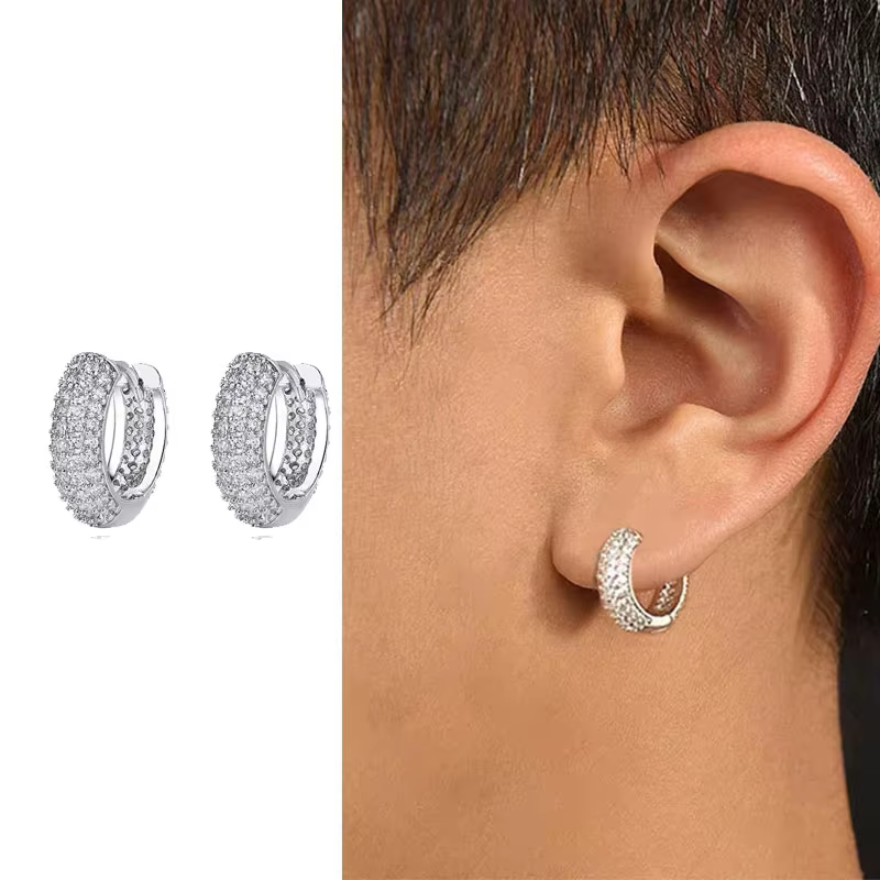 Boucles d'oreilles créoles en acier inoxydable pour hommes