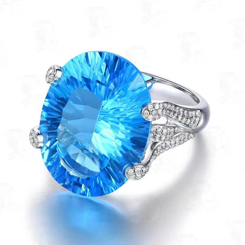 Bague plaquée or blanc pour femme