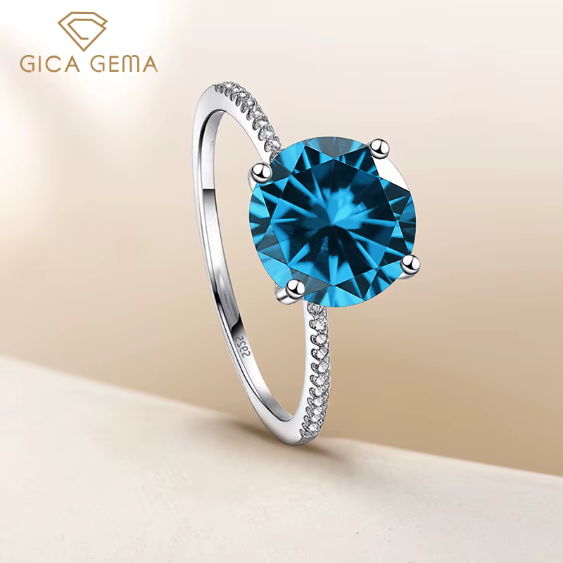 Gica Gema 3.0Ct réel solide 925 bague en argent Sterling mode femmes cadeau 5A Zircon bijoux marque mariage fiançailles
