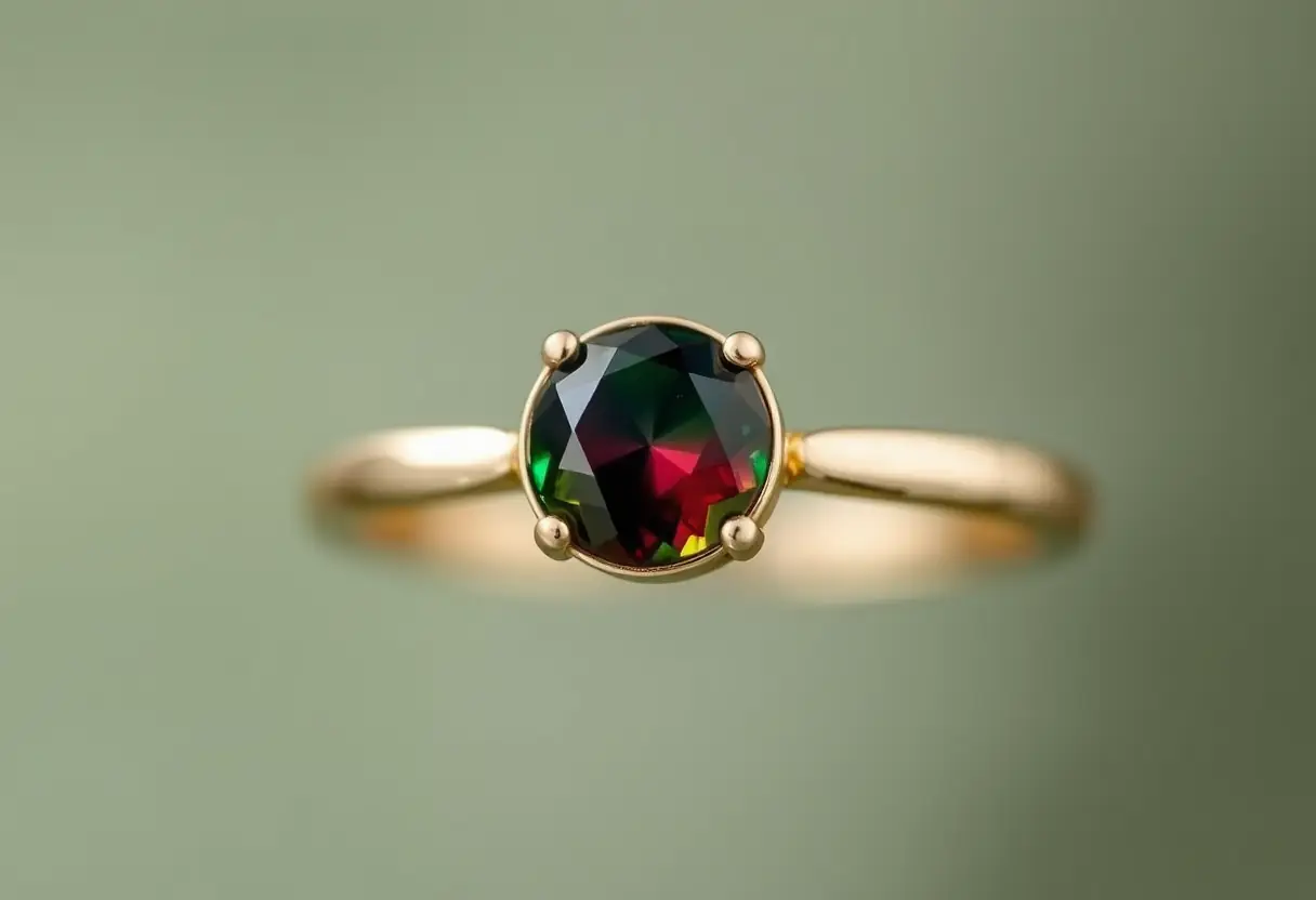 Pierre alexandrite changeant de couleur