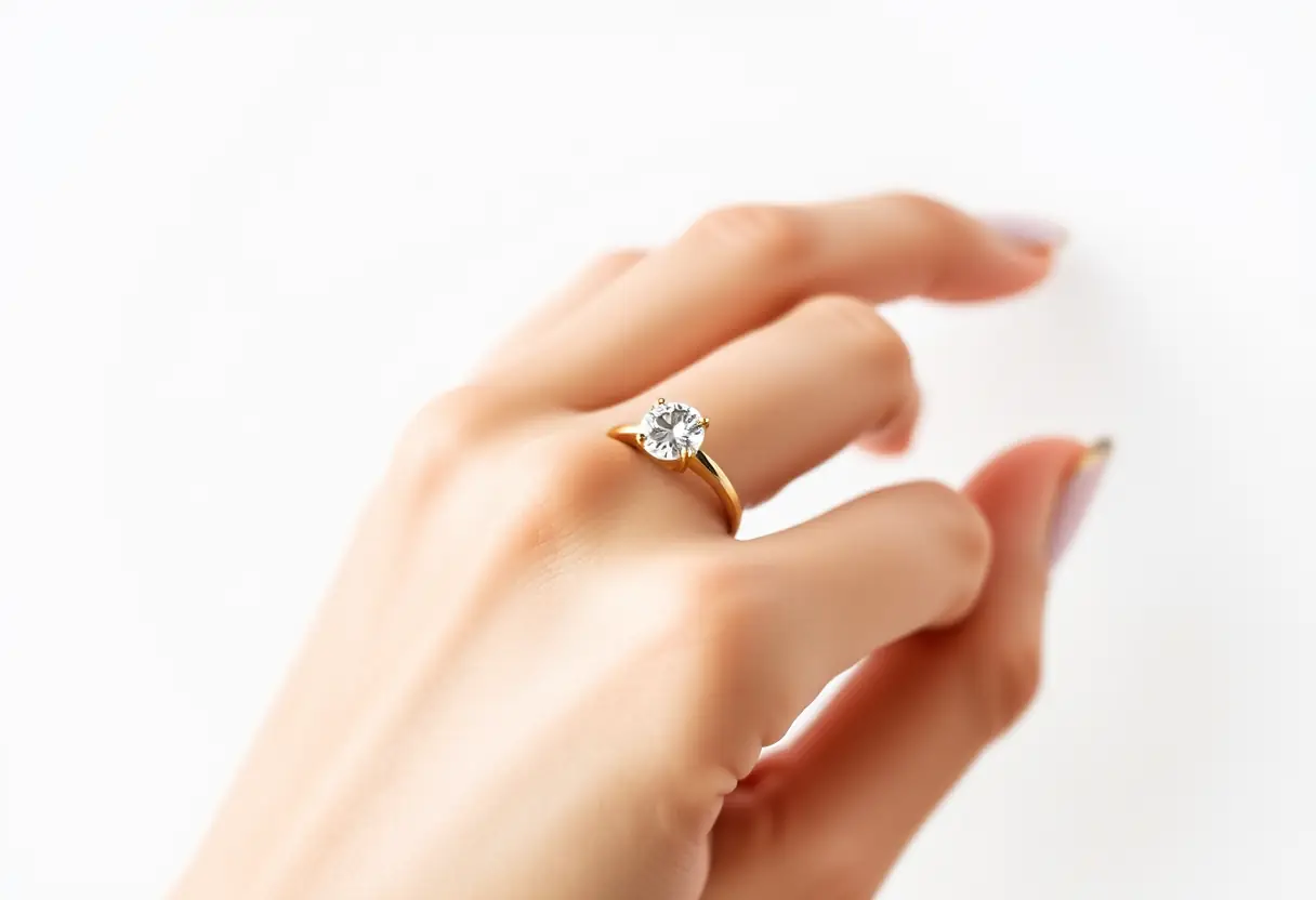 Mainos d'un anneau de diamant simple et élégant