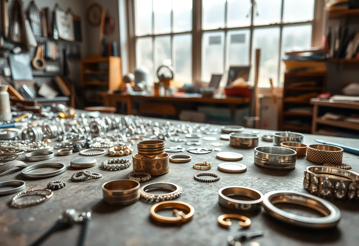 Atelier de joaillerie avec métaux recyclés