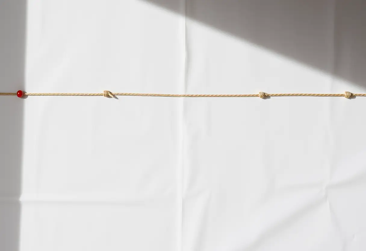 Fil mesurant la circonférence d'un doigt pour ajuster la taille de la bague