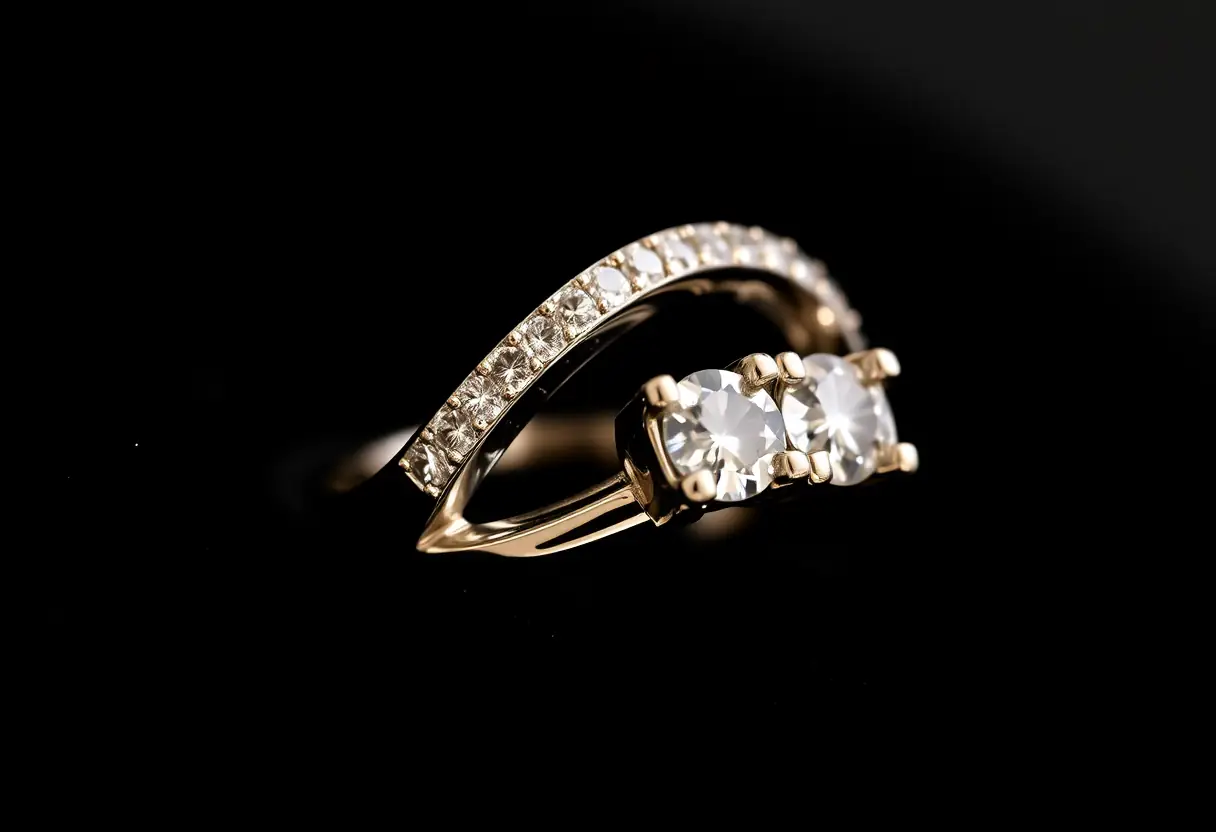 Bagues en or blanc avec diamants scintillants
