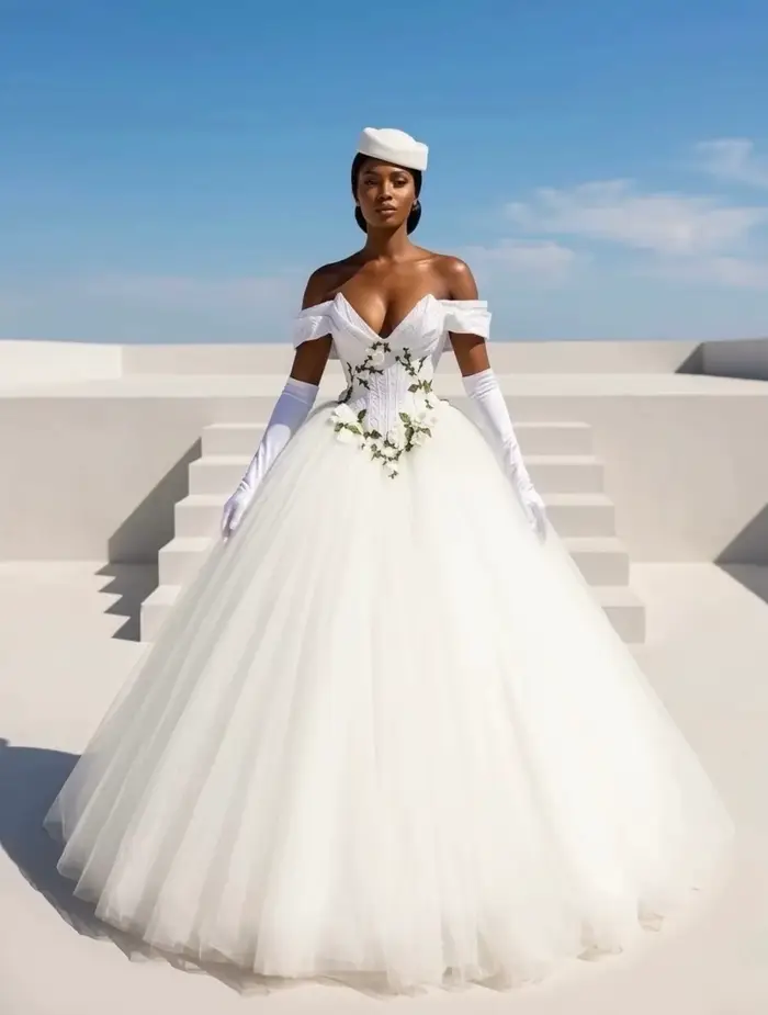 Robes de mariée de style bal, épaules dénudées, robe de mariée saoudienne, arabe, de Dubaï, islamiqu