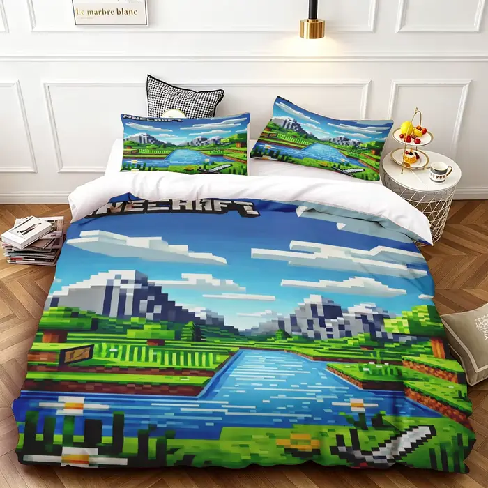 Housse de couette Minecraft Twin, ensemble de literie de dessin animé, housse de couette pour décora