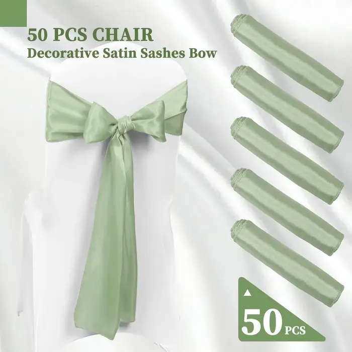 Ceintures à nœud en Satin pour chaise de mariage, 10/50 pièces, attaches en ruban pour fête, événeme