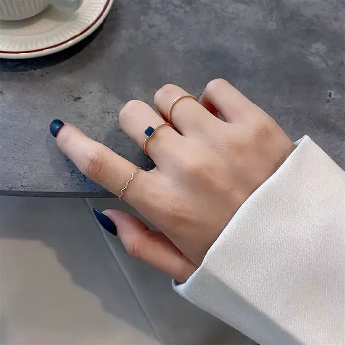 Bague Double couche en Zircon croisé pour femmes, couleur or argent, bagues réglables scintillantes,