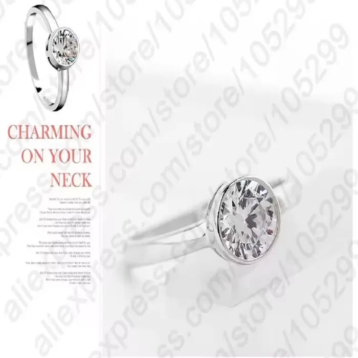 Bagues rondes en argent Sterling 925 pour femme, bijoux de mariée simples, tendance
