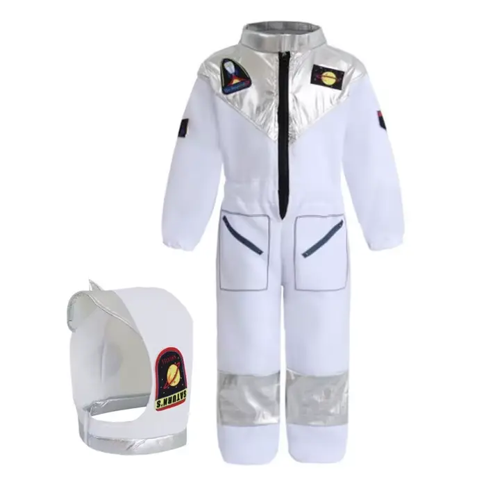 Costume d'astronaute américain pour enfants, imprimé de luxe, Costume spatial blanc de dessin animé,