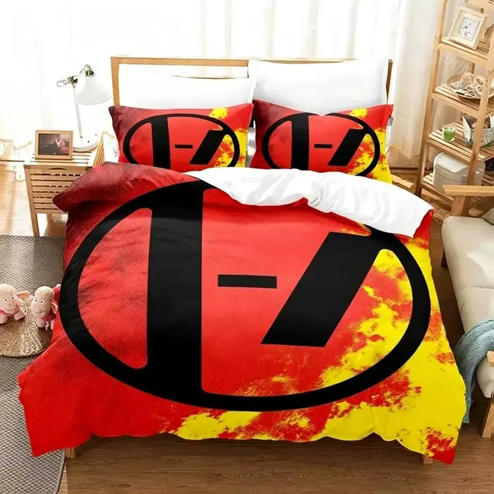 Parure de lit Anime Twenty One Pilots pour filles et garçons, housse de couette et taie d'oreiller, 