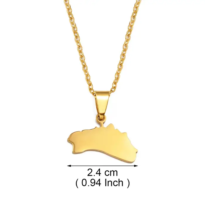 Collier avec pendentif carte des îles Minorque, La Graciosa et Formentera (Espagne) pour femme, bijoux des îles Baléares # 563662