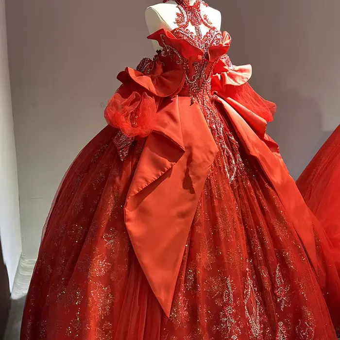 Robe de Mariée Personnalisée en Dentelle Brillante