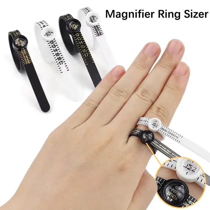 Mesure de taille d'anneau avec loupe
